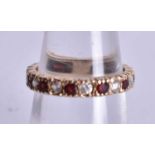 A 9CT GOLD RUBY RING. 2.4 grams. K 1/2.
