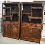 A LOVELY LARGE PAIR OF LATE 19TH CENTURY CHINESE CARVED HARDWOOD DISPLAY CABINETS Late Qing. 196