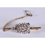 A LOVELY VICTORIAN GOLD AND OLD CUT DIAMOND TORTOISE BROOCH. 8.2 grams. 4.75 cm x 1.5 cm.
