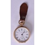 A WALTHAM GOLD PLATED POCKET WATCH. Running. 4.5 cm wide.