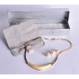 Christian Dior Gold Tone Jewellery inc. Box, Necklace, Brooch. Largest 32 cm long. (2)