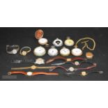 A collection of pocket watches and watches (17)