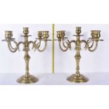 A pair of heavy brass candelabra 36 x 38cm (2)