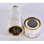 A MOTHER OF PEARL TELESCOPE. 44 cm long.