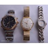 THREE WRIST WATCHES including Tag & Seiko. Untested. 4.5 cm wide. (3)