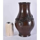 A 17TH/18TH CENTURY CHINESE BRONZE CHILONG DRAGON VASE Ming/Qing. 28 cm x 14 cm.