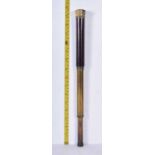 An early 19th Century 2 drawer brass telescope with a gilt metal embossed cap 31cm