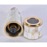 A MOTHER OF PEARL TELESCOPE. 44 cm long.