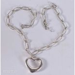 A TIFFANY & CO SILVER NECKLACE. 21 grams. 40 cm long.