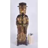 A FINE AND RARE 16TH/17TH CENTURY CHINESE LACQUERED BRONZE IMMORTAL Ming. 45 cm high.