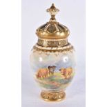 A ROYAL WORCESTER POT POURRI AND COVER by Townsend. 24 cm high.