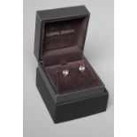 A PAIR OF GEORG JENSEN SILVER EAR STUDS of stylised leaf form, cased and boxed Condition Report: