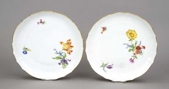 Paar flache runde Schalen, Meissen