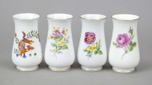 Vier Vasen, Meissen, 2. H. 20. Jh.