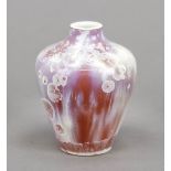 Vase mit rosafarbener Kristallglasur, Sev
