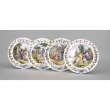 Vier Teller, Sevres, Frankreich, 1875, im