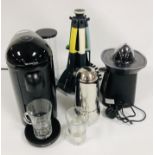 NESPRESSO COFFEE MACHINE, DURONIC ELECTRIC JUICER,