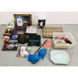 MISCELLANEOUS EFFECTS TO INCLUDE BOXED SCOTTS OF STOWE CORDLESS COFFEE PECULATOR,