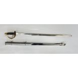 (R) DECORATIVE 75 - CAVLARY OFFICERS SWORD WITH SCABBARD, OVERALL LENGTH 99CM.