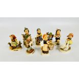 A COLLECTION OF 8 VARIOUS GOEBEL CABINET ORNAMENTS TO INCLUDE THE LOST SHEEP,
