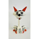 A LORNA BAILEY CAT ORNAMENT BEARING SIGNATURE, H 14CM.
