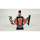 A LORNA BAILEY "VALENTINE 02" TEAPOT, H 15CM.