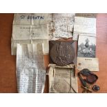 MILITARIA: GROUP OF WW1 ITEMS RELATING TO 148415 PTE A.