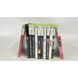 12 X XBOX 360 GAMES VARIOUS TITLES TO INCLUDE MOTO GP 06 AND RACE DRIVER GRID EXAMPLES, ETC.