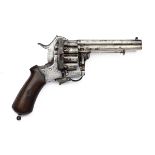 A RARE 7mm PINFIRE DOUBLE-BARRELLED TWENTY-SHOT LEFAUCHEUX PATENT REVOLVER, serial number