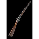 DOLEP, LONDON AN EARLY 22-BORE FLINTLOCK TURN-OVER CARBINE WITH ASYMMETRICAL BARRELS, no visible