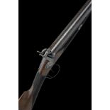 CHARLES JONES, LONDON A RARE CASED 12-BORE PERCUSSION DOUBLE-BARRELLED SPORTING GUN WITH PATENT