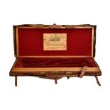 BOSS & CO. A BRASS-CORNERED OAK AND LEATHER DOUBLE GUNCASE, fitted for 26in. barrels (could adapt to