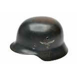 A GOOD, ORIGINAL GERMAN THIRD REICH MODEL 35 LUFTWAFFE 'DOUBLE-DECAL' HELMET BY EISENHUTTENWERKE