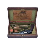 A RARE CASED 80-BORE PERCUSSION GEORGE DAW PATENT REVOLVER, serial no. 515, first model circa