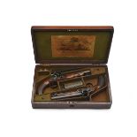 A PAIR OF 16-BORE FLINTLOCK HOLSTER PISTOLS SIGNED J. PROBIN, LONDON, no visible serial numbers,