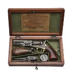 A CASED .31 PERCUSSION COLT 1849 POCKET REVOLVER, serial no. 303933, for 1868, with octagonal 4in.