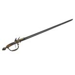 AN 18th CENTURY COMBINATION HUNTING-SWORD WITH 54-BORE FLINTLOCK PISTOL MECHANISM, UNSIGNED,