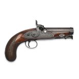 WESTLEY RICHARDS, BIRMINGHAM A .650 PERCUSSION SINGLE-BARRELLED 'MANSTOPPER' OVERCOAT PISTOL, serial