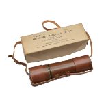 A BOXED BROADHURST CLARKSON & CO. LTD 3in. FOUR-DRAW TELESCOPE, circa 1947, with blacked brass