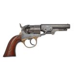 A .36 PERCUSSION COOPER FIREARMS DOUBLE-ACTION FIVE-SHOT SECOND MODEL NAVY REVOLVER, serial no.