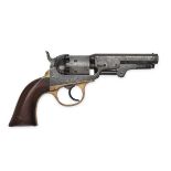A .31 PERCUSSION COOPER FIREARMS DOUBLE-ACTION SIX-SHOT THIRD MODEL POCKET REVOLVER, serial no.