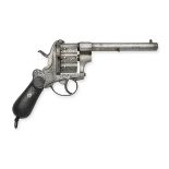 A 12mm PINFIRE LEFAUCHEUX PATENT TEN-SHOT REVOLVER RETAILED BY JUAN LOPEZ, BUENOS AYRES, no