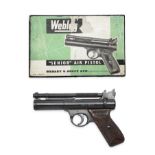 A BOXED .22 WEBLEY & SCOTT SENIOR AIR-PISTOL, batch no. 164, circa 1965, with blued 6 5/8in. barrel,