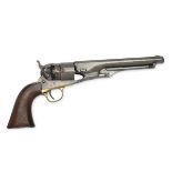 A .44 PERCUSSION COLT 1860 ARMY MARTIAL REVOLVER, serial no. 104233, for 1863, with round 7 7/8in.