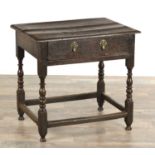 A 17TH CENTURY OAK SIDE TABLE