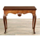 A GEORGE III MAHOGANY SIDE TABLE POSSIBLY IRISH