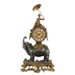 A 20TH CENTURY AND LATER FRENCH ORMOLU AND BRONZED METAL MANTEL CLOCK