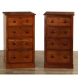 A PAIR OF 19TH CENTURY PEDESTAL CHEST OF DRAWERS