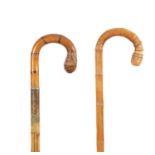 TWO LATE 19TH CENTURY BAMBOO SWORD STICKS