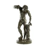 ISAAK DUCHEMIN. A LATE 19TH CENTURY PATINATED BRONZE FIGURE
